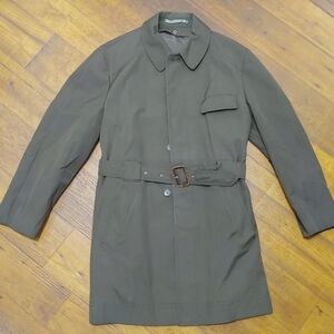 Men's Melka Sportsman Olive Belted Trench Coat Swedish Brand